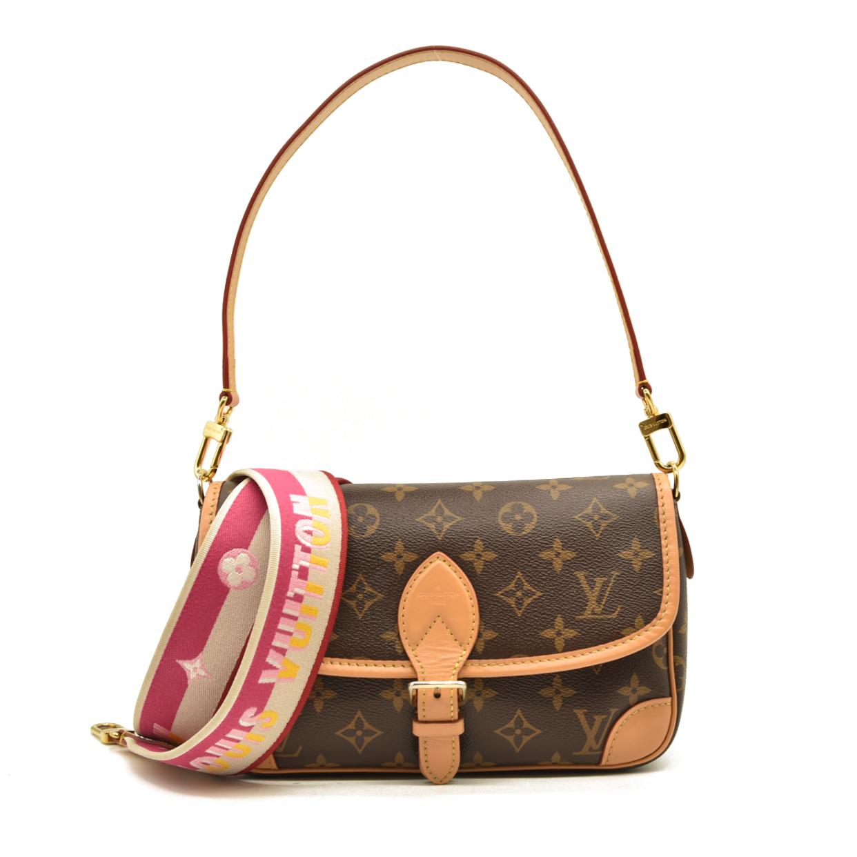 Louis Vuitton  Monogram Diane Fuchsia RFID Pink Strap