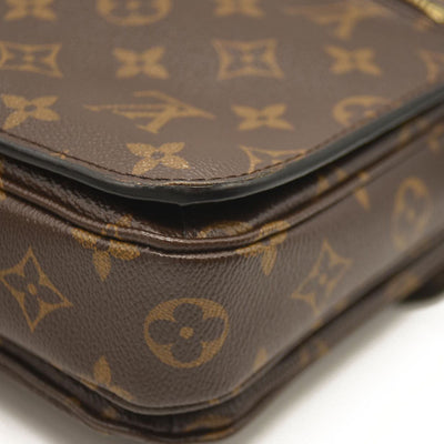 LOUIS VUITTON  Monogram Braided Pochette Metis Safran DU4109