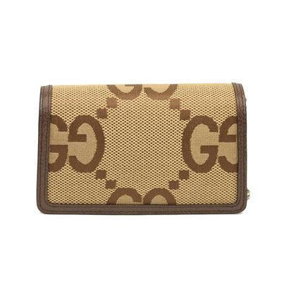 GUCCI Monogram Jumbo GG Textured Dollar Calfskin Super Mini Dionysus Shoulder Bag Camel Ebony New Acero