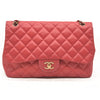 CHANEL Classic Flap Large Pink Leather Gold Hardware Velvet Chain Strap Karl Lagerfeld Signature