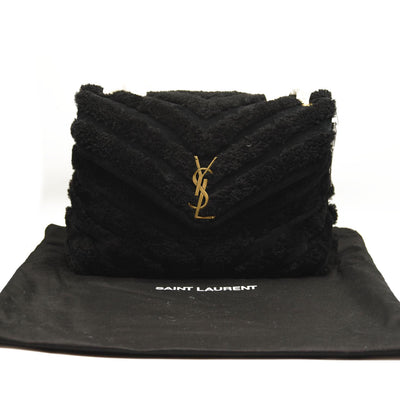 SAINT LAURENT Loulou Medium YSL Shearling Shoulder Bag