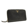 PRADA Saffiano Zip Around Wallet Black