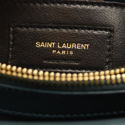 SAINT LAURENT Calfskin Y Quilted Monogram Small Loulou Chain Satchel Turquoise