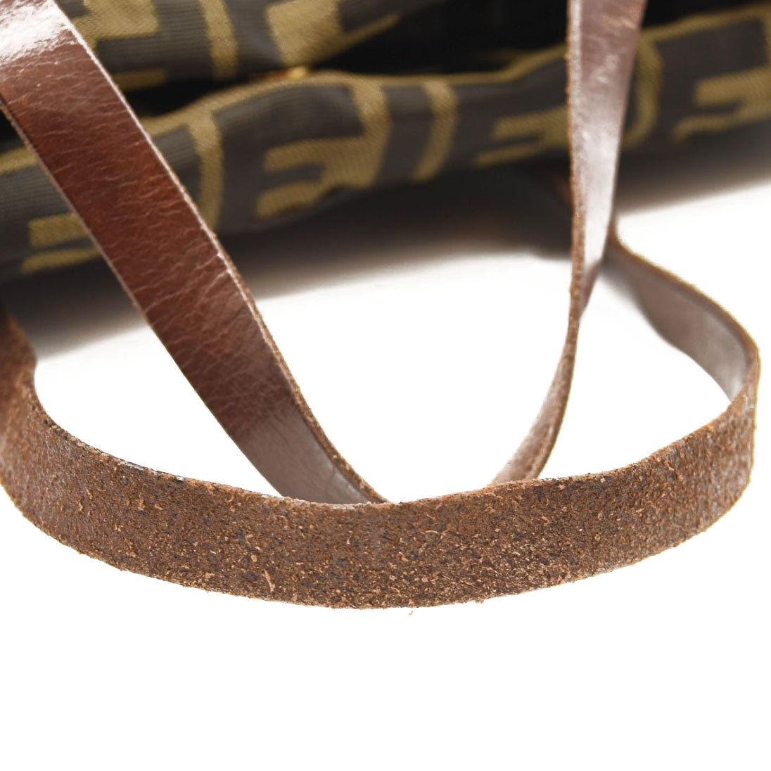 FENDI Vintage Fendi Tobacco Zucca Nylon & Brown Leather Large