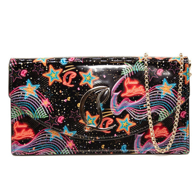 Christian Louboutin Cabata Starlight Patent Leather Clutch Crossbody Chain