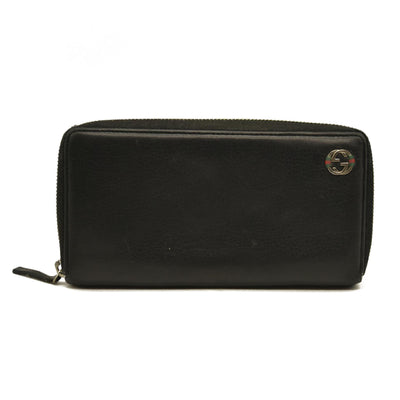Gucci  Dollar Calfskin GG Zip Around Wallet Black