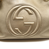 $1990 Gucci Metallic Pebbled Calfskin Medium Soho Chain Shoulder Bag Golden Beige