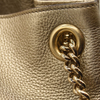 $1990 Gucci Metallic Pebbled Calfskin Medium Soho Chain Shoulder Bag Golden Beige