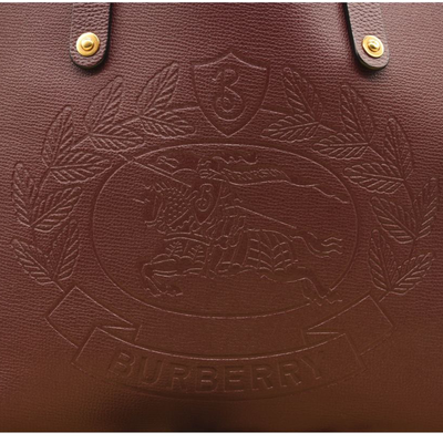 Burberry Calfskin Crest Embossed Small Tote Burgundy