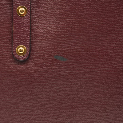 Burberry Calfskin Crest Embossed Small Tote Burgundy