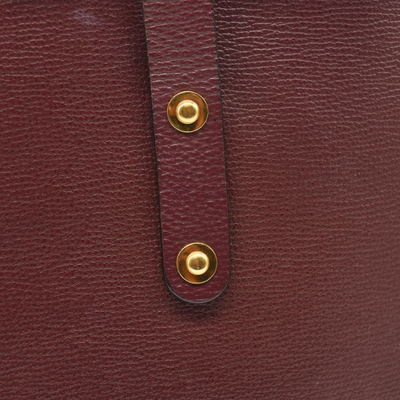 Burberry Calfskin Crest Embossed Small Tote Burgundy