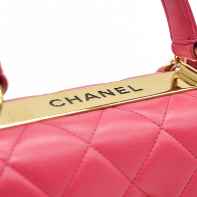 CHANEL Lambskin Quilted Small Trendy CC Flap Dual Handle Bag Pink