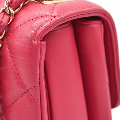 CHANEL Lambskin Quilted Small Trendy CC Flap Dual Handle Bag Pink