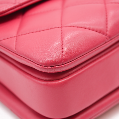 CHANEL Lambskin Quilted Small Trendy CC Flap Dual Handle Bag Pink
