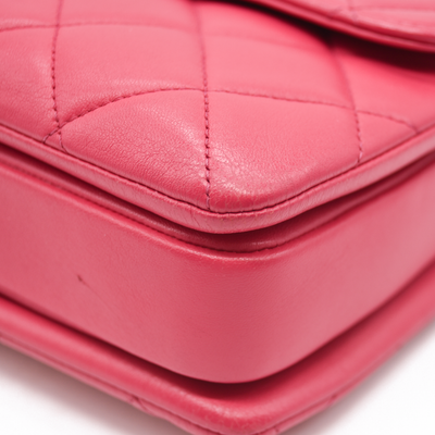 CHANEL Lambskin Quilted Small Trendy CC Flap Dual Handle Bag Pink
