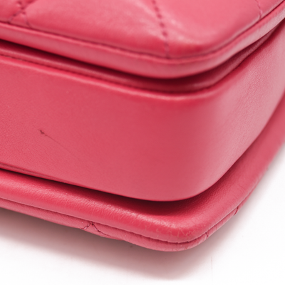 CHANEL Lambskin Quilted Small Trendy CC Flap Dual Handle Bag Pink