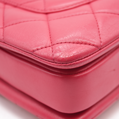 CHANEL Lambskin Quilted Small Trendy CC Flap Dual Handle Bag Pink