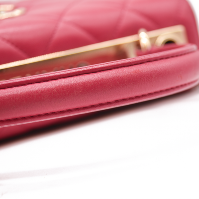 CHANEL Lambskin Quilted Small Trendy CC Flap Dual Handle Bag Pink