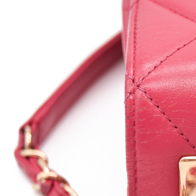 CHANEL Lambskin Quilted Small Trendy CC Flap Dual Handle Bag Pink