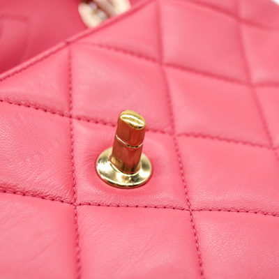 CHANEL Lambskin Quilted Small Trendy CC Flap Dual Handle Bag Pink