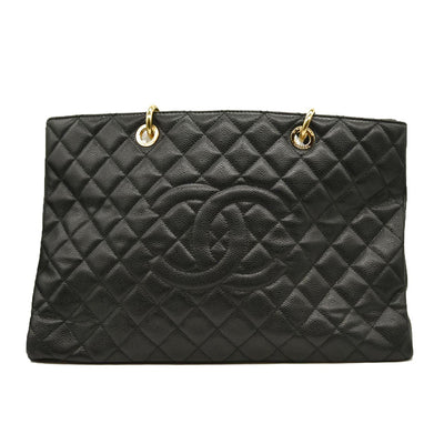 CHANEL  Caviar Quilted XL Grand Shopping Tote GST Black