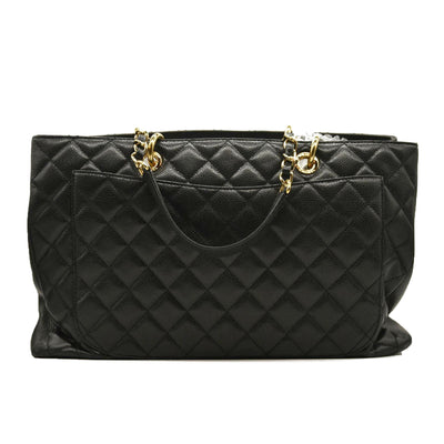 CHANEL  Caviar Quilted XL Grand Shopping Tote GST Black