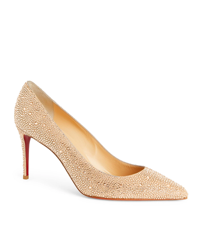 Christian Louboutin Kate 85 mm Gold Crystal Embellished Pumps EU 35