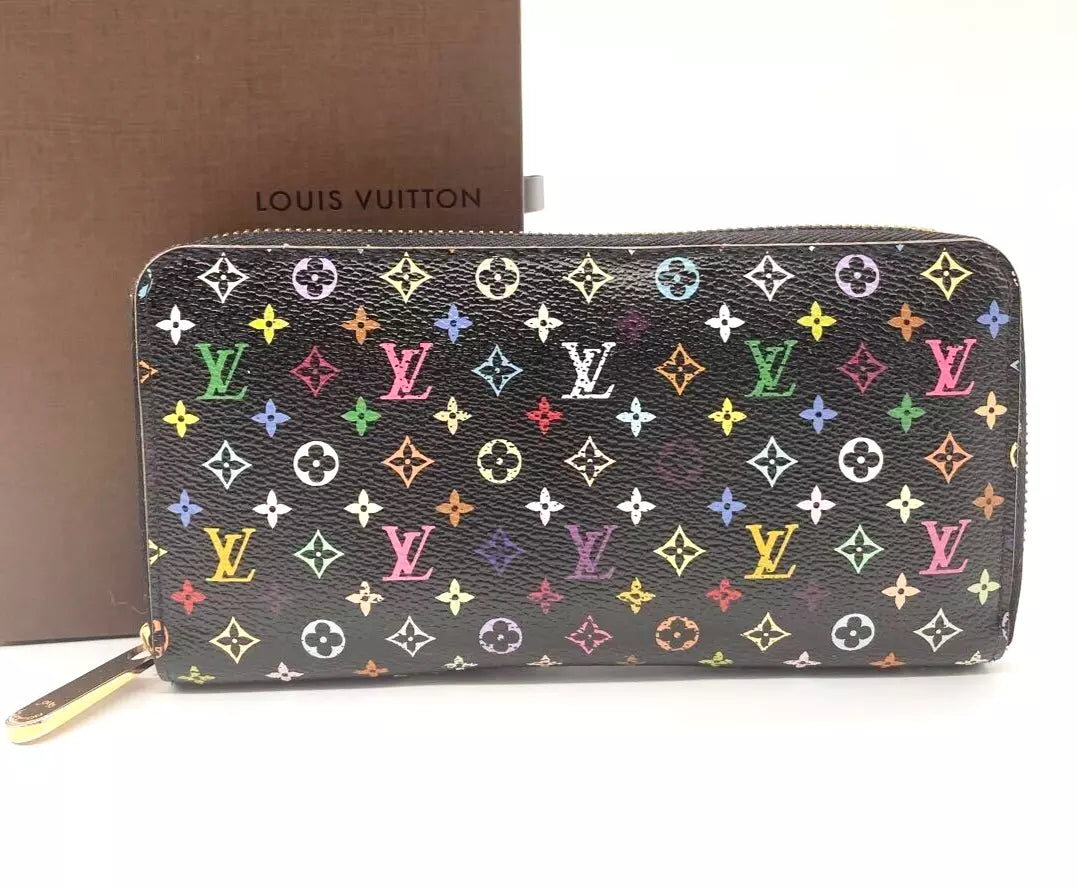 PRE-ORDER  Louis Vuitton  Monogram Multicolor Zippy Wallet Black Fuchsia