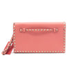 $1990 Valentino Clutch Rockstud Flap Pink Leather Wristlet