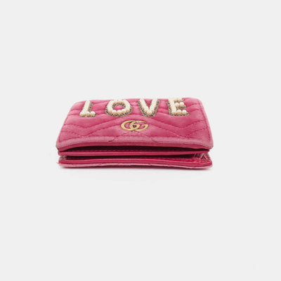 Gucci Velvet Matelasse Pearl Love Embroidered GG Marmont Card Case Wal -  MyDesignerly