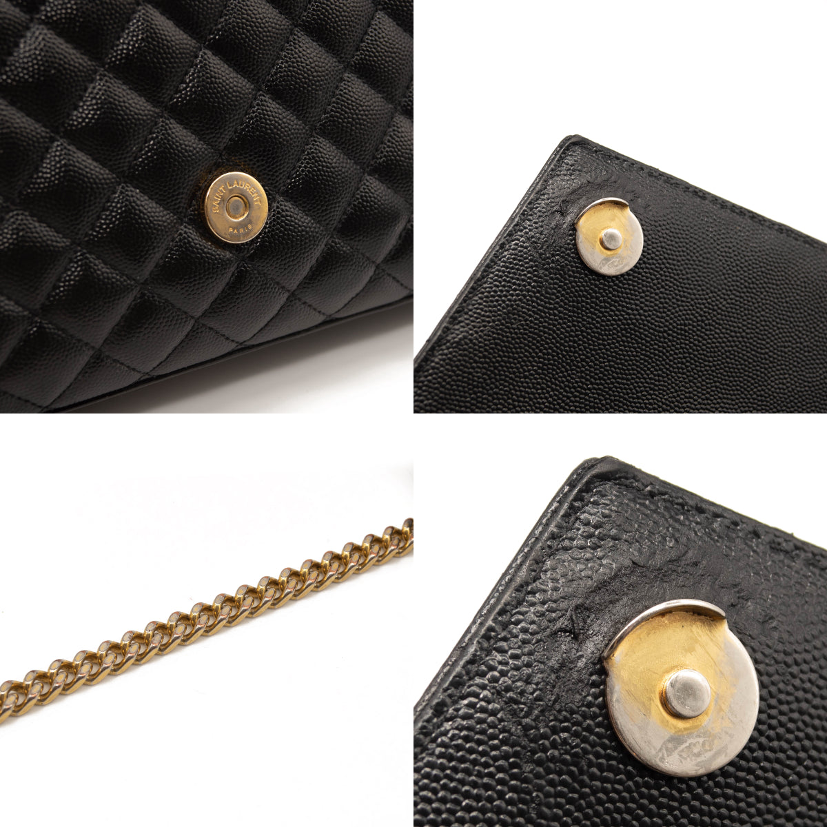 SMALL MONOGRAMME QUILTED POUCH | BLACK/GOLD