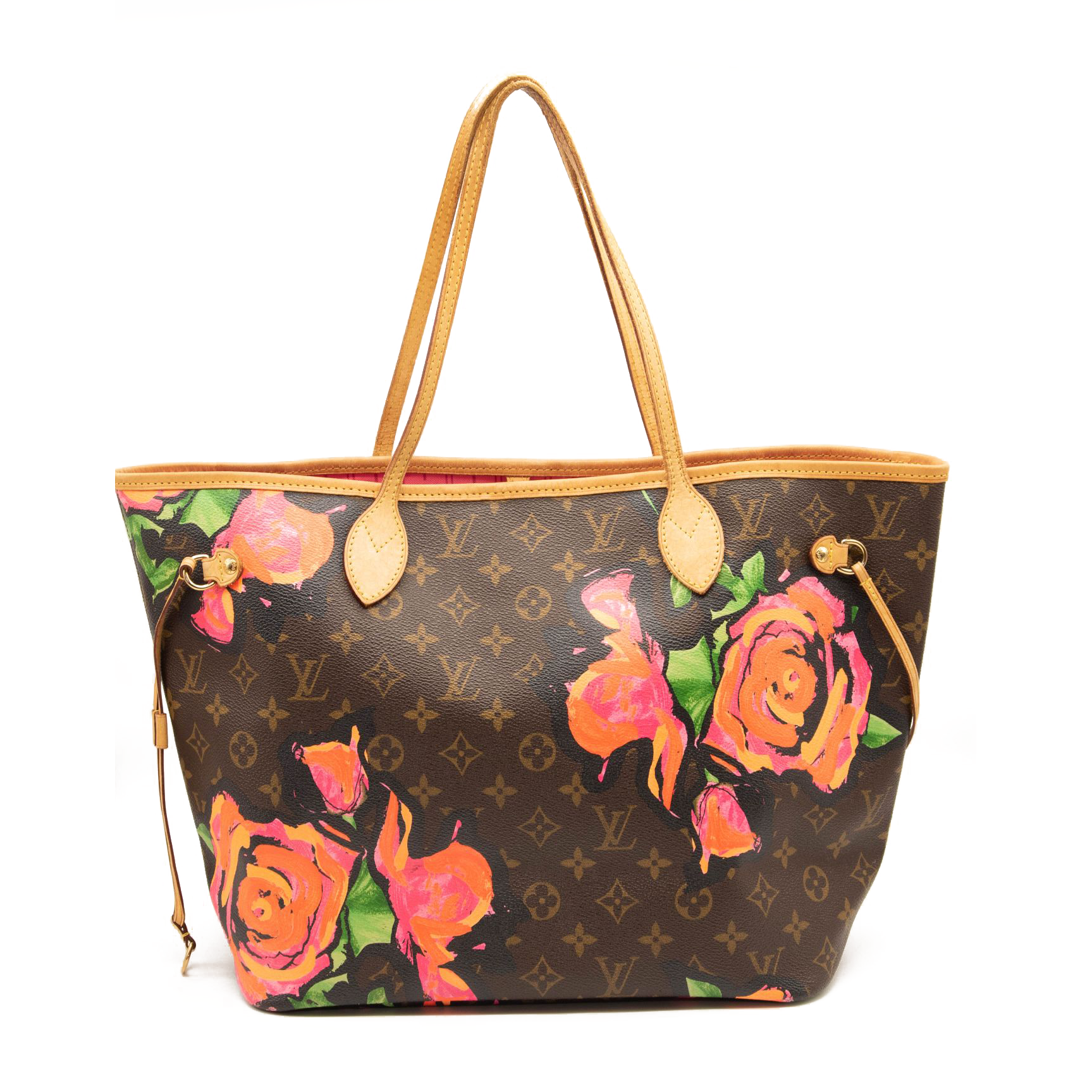 Louis Vuitton Neverfull Mm Pivoine Pink Interior with Pouch Brown
