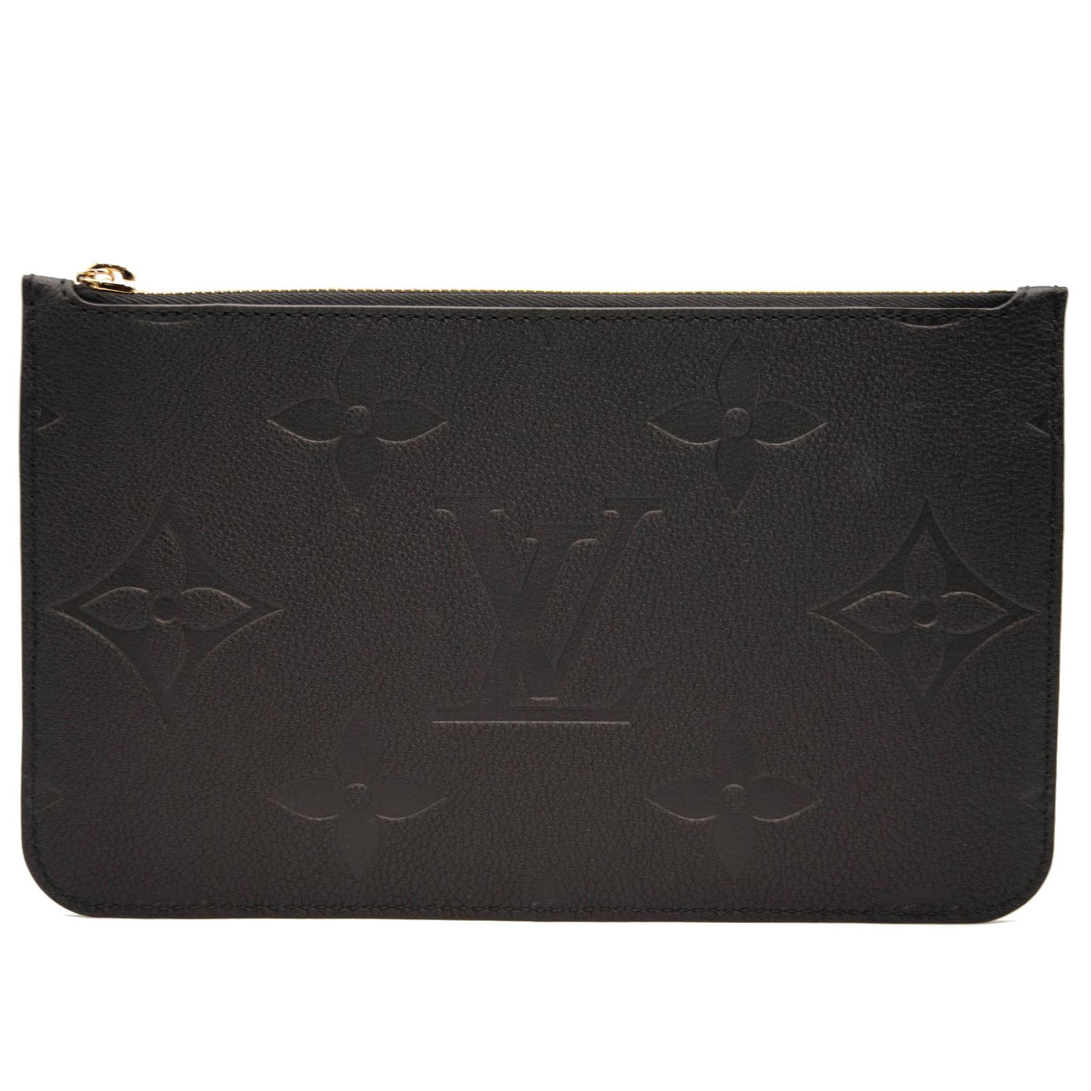 Louis Vuitton Neverfull MM Black Leather Empreinte Monogram Bag