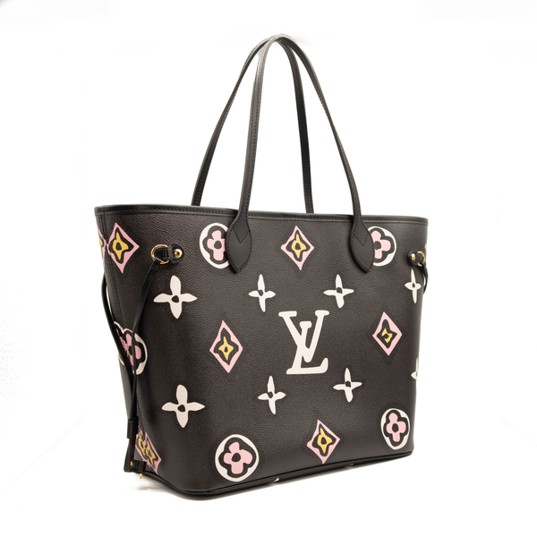 LOUIS VUITTON WILD AT HEART NEVERFULL BLACK GIANT MONOGRAM BAG & REMOVABLE  POUCH