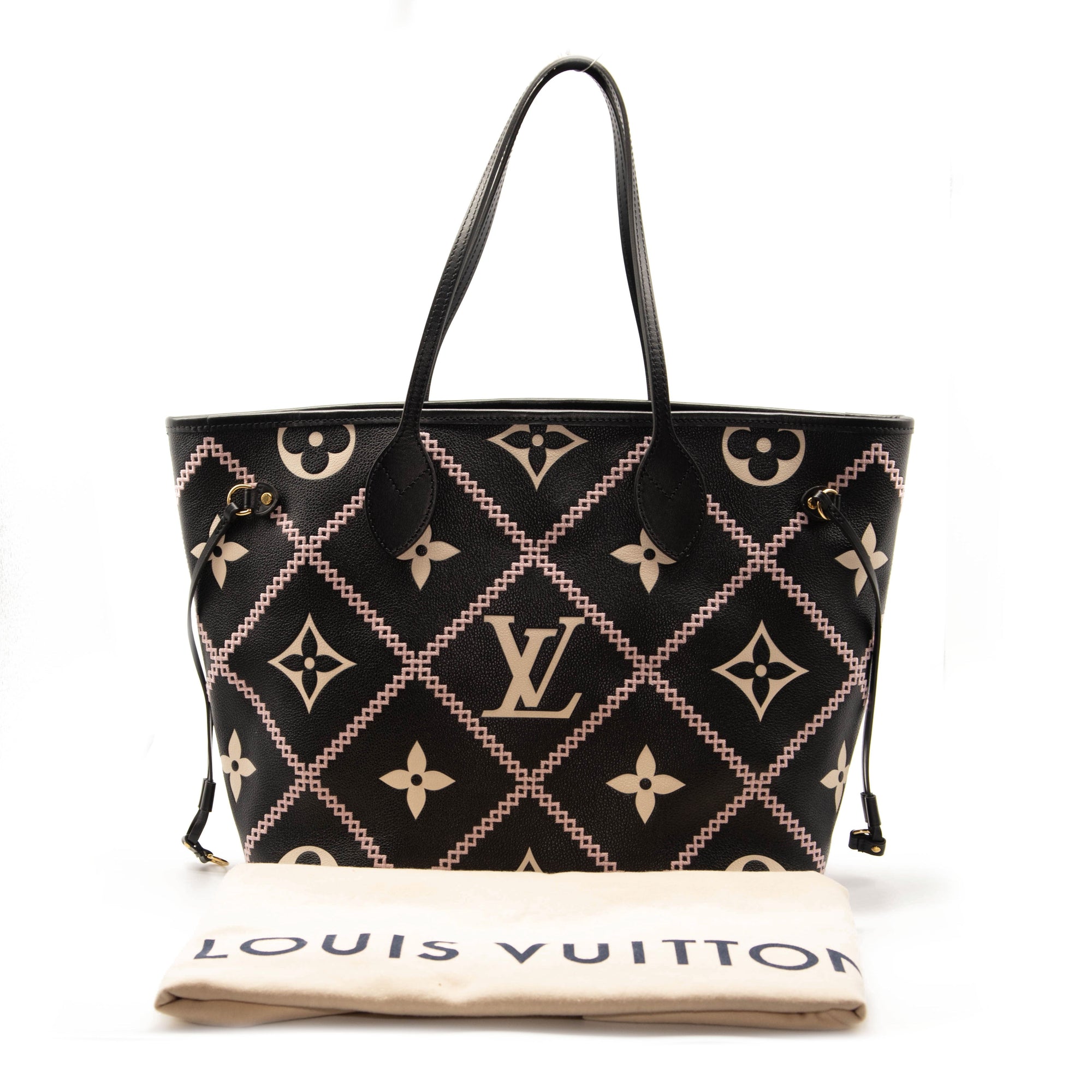 Louis Vuitton Beige Leather Monogram Empreinte Broderies Neverfull