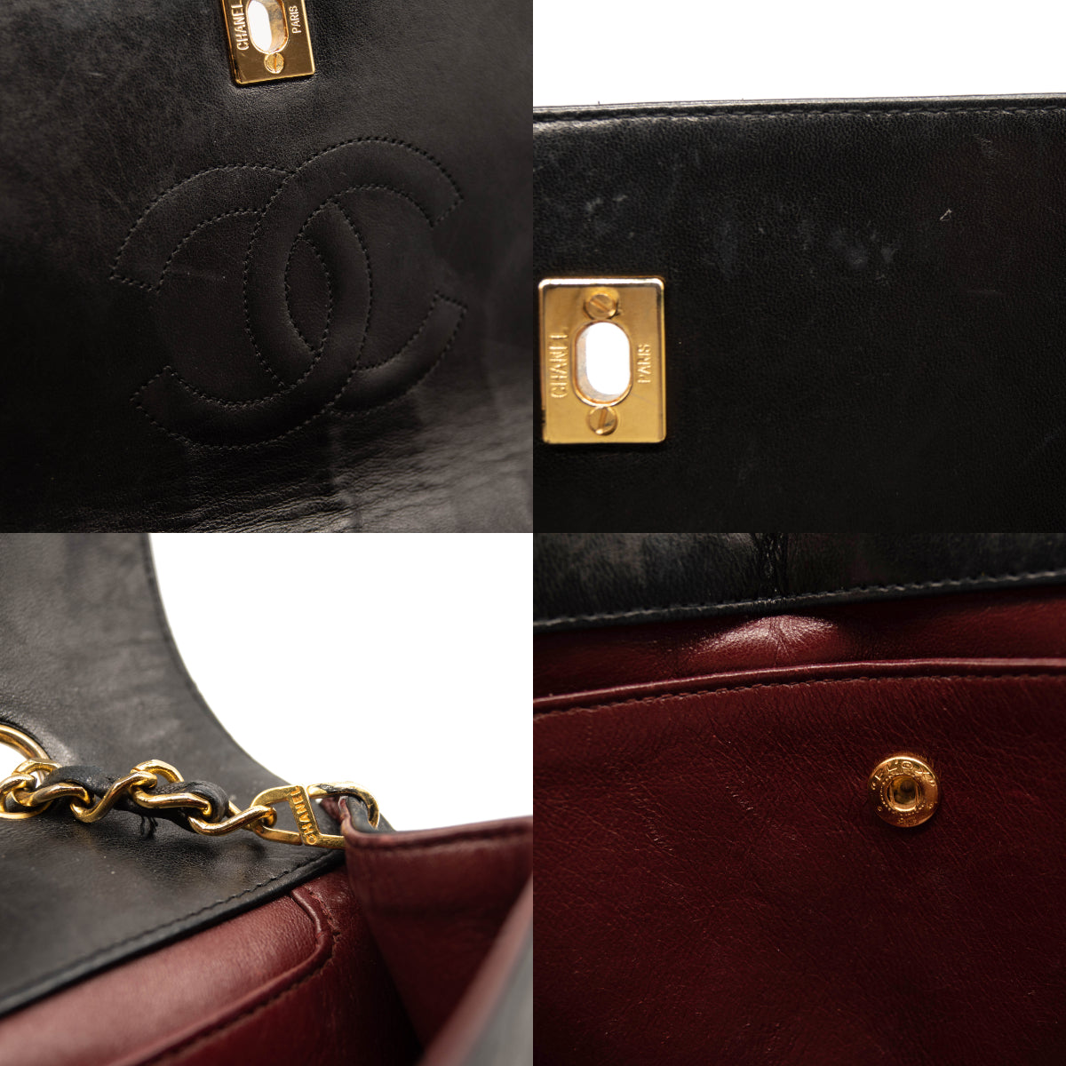 NWT 22P Chanel Classic Black Printed Denim Large Flap Bag Gold HW Crossbody