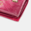 Gucci Velvet Matelasse Pearl Love Embroidered GG Marmont Card Case Wallet Light Raspberry Rose