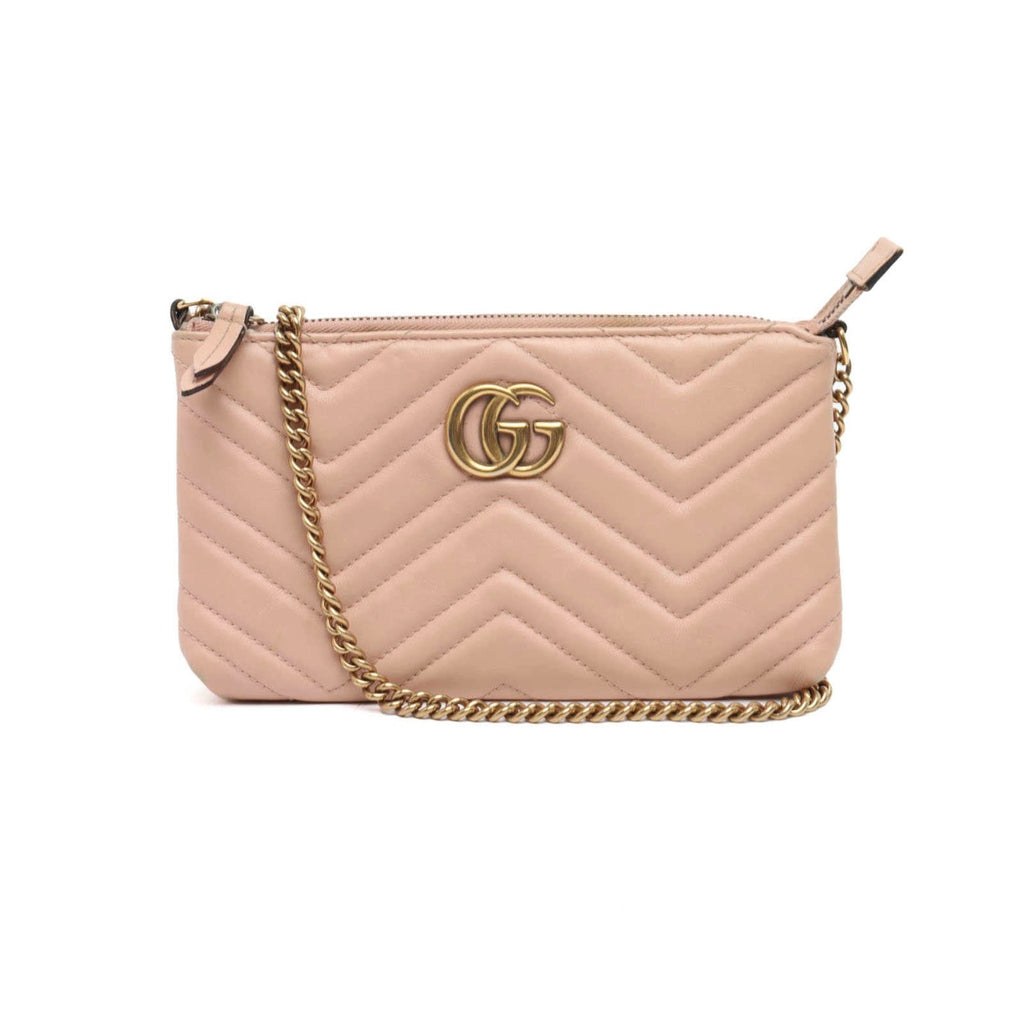 Gucci GG Marmont Chain Bag Matelasse Mini Red in Calfskin with Gold-tone -  US