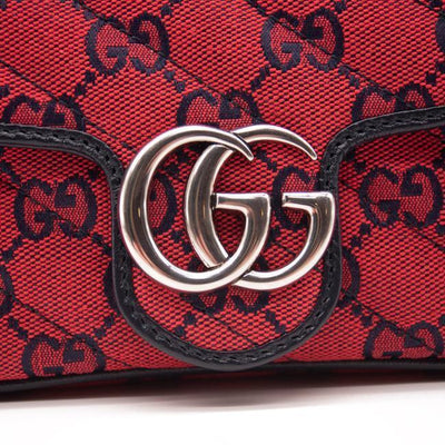 Gucci GG Marmont Monogram Multicolor Matelasse Diagonal Super Mini Red -  MyDesignerly