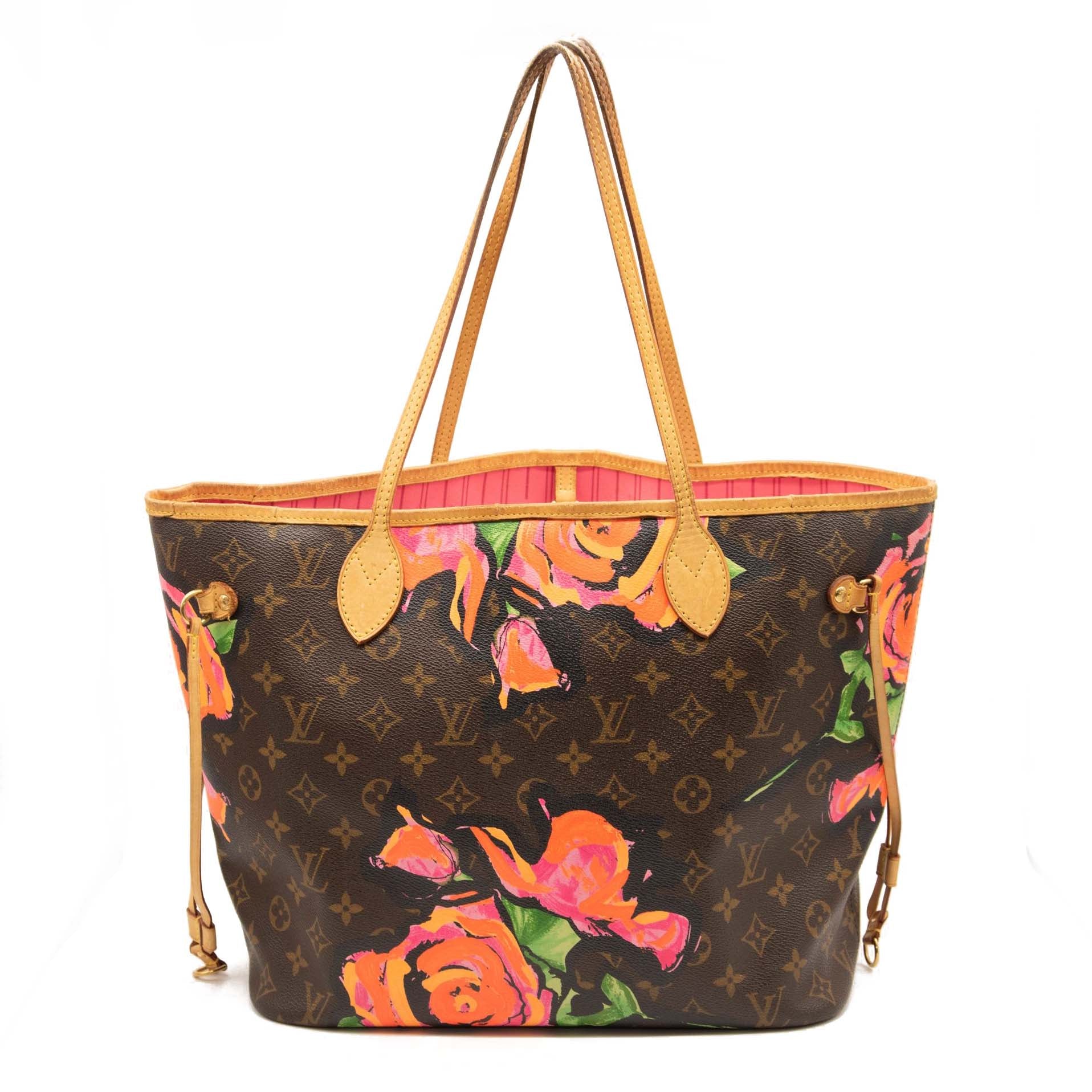 Pre-Owned Louis Vuitton Neverfull MM Monogram R oses MM Brown