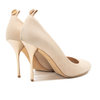 Louis Vuitton Peep Toe Suede Pumps Eyeline 37.5 Gold Heel