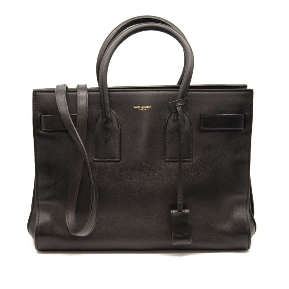 Saint Laurent Calfskin Small Sac De Jour Black