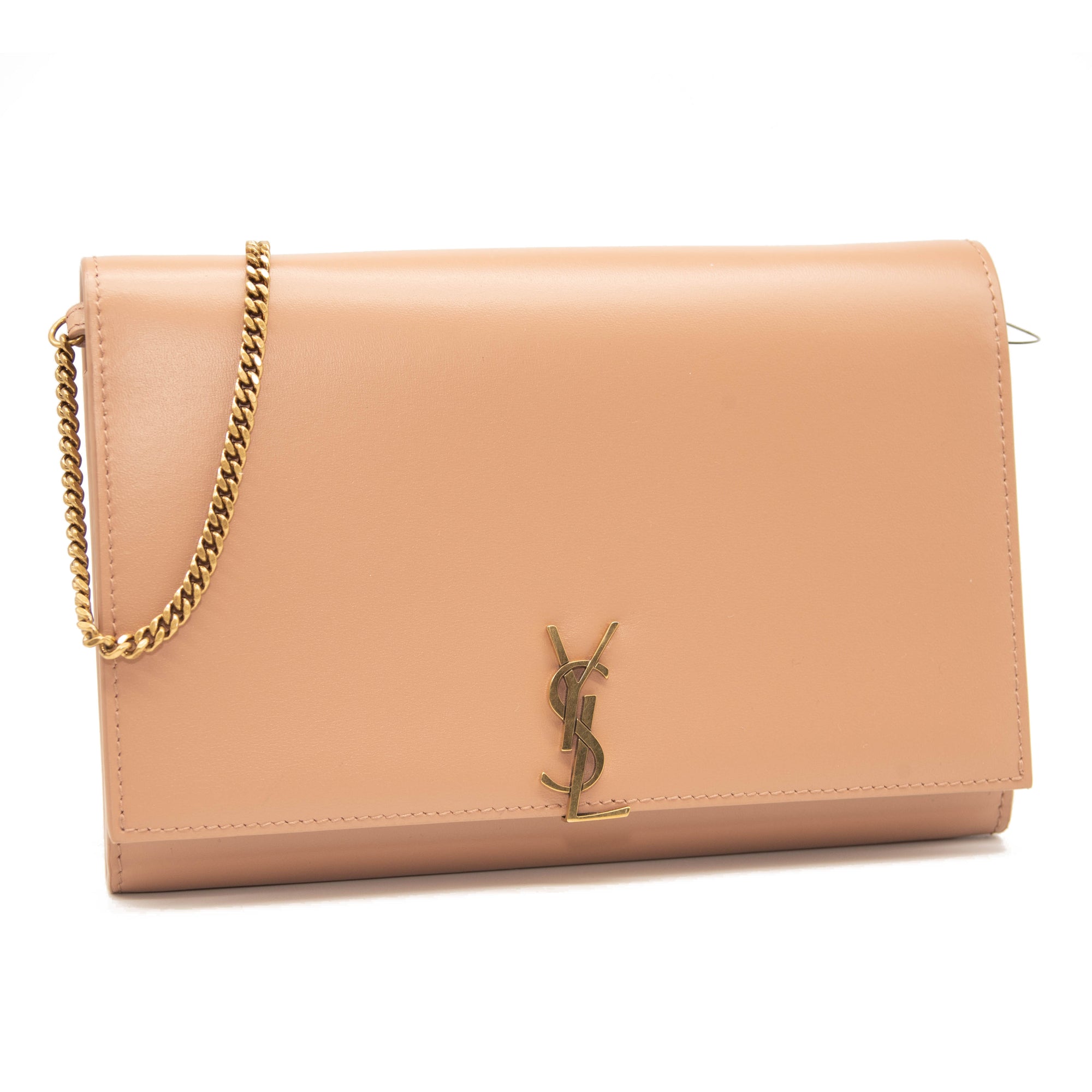 Ysl wallet on chain nude hot sale