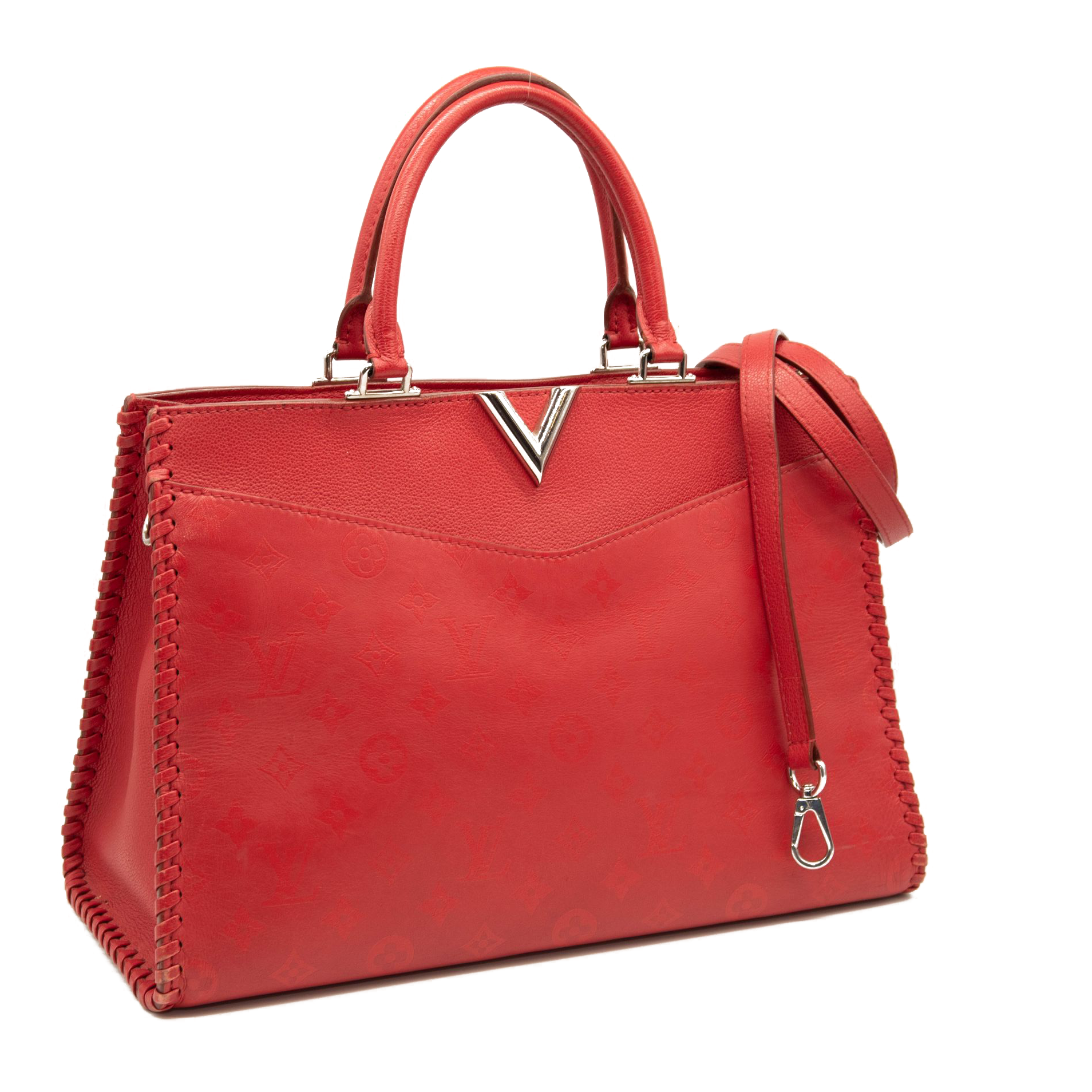 Louis Vuitton Very One Handle Bag Monogram Leather Red