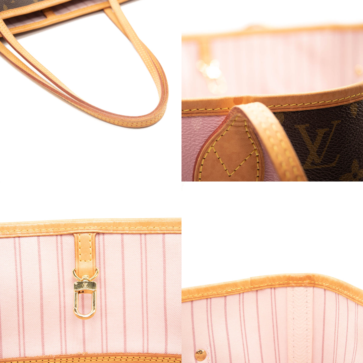 Louis Vuitton Neverfull MM monogram rose ballerine shoulderbag