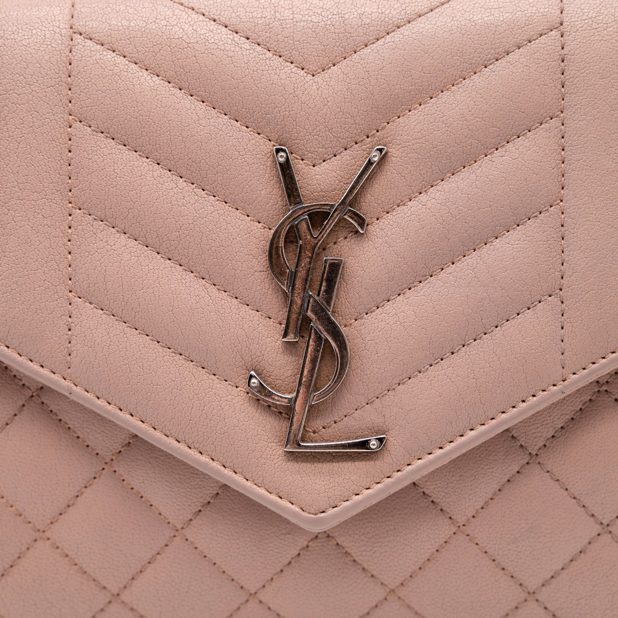 YSL Saint Laurent envelope chain wallet handbag new with tags in greyish  brown
