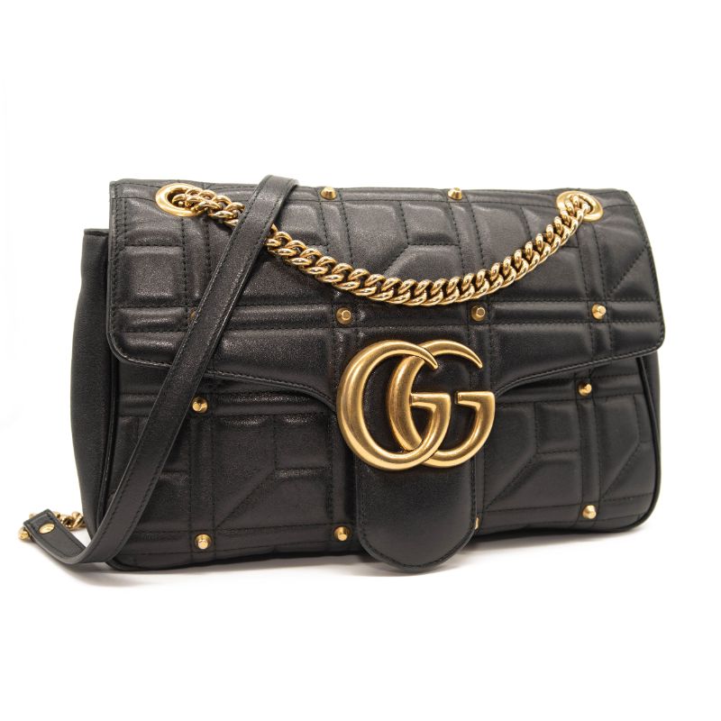 Gucci New Black Marmont Medium Bag - Vintage Lux