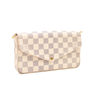 LOUIS VUITTON Damier Azur Pochette Felicie Chain Wallet Rose Ballerine