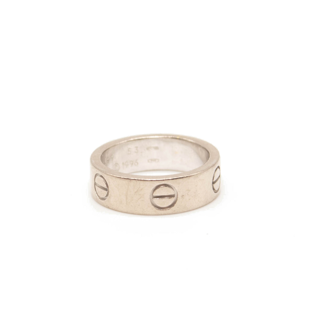 CARTIER 18K White Gold 5.5mm LOVE Ring US 5 - MyDesignerly