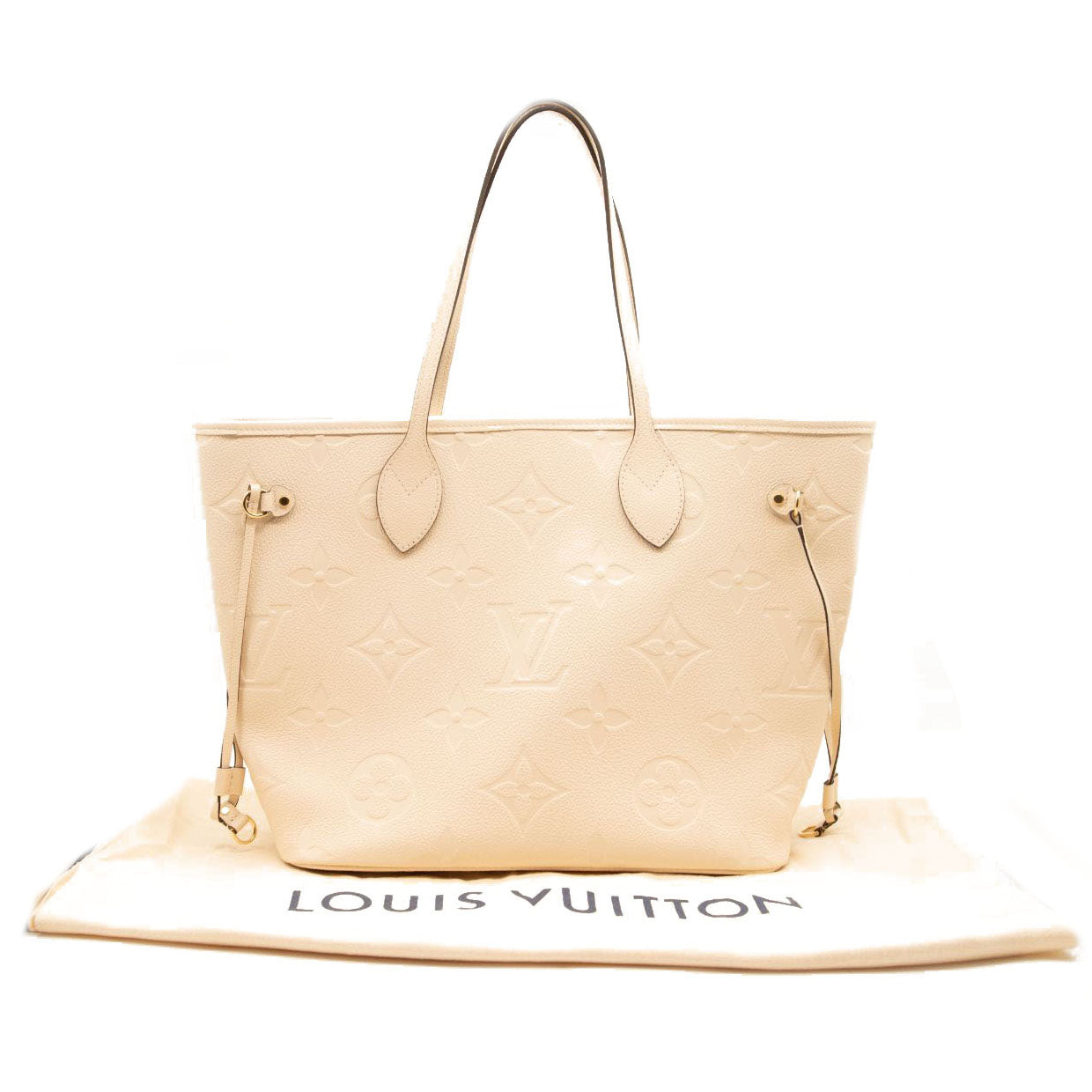 Louis Vuitton Clafoutis Neverfull MM Tote Monogram Giant Cream Rouge + Pouch